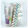 Paint Party Supplies Plastic Disposable Cup Set with Lids &