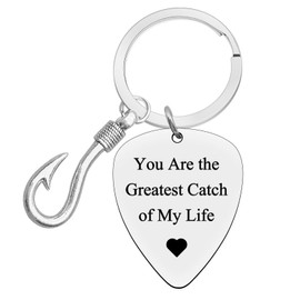 Xiahuyu Valentines Day Gifts for Boyfriend Husband Fiance You are the Greatest Catch of My Life Keychain Anniversary Christmas Birthday Gifts Fishing Gifts for Men