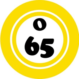 O 65 O65 Bingo Ball - 3 Pack Circle Stickers 3" x 3" - Hobby Number Board Lucky