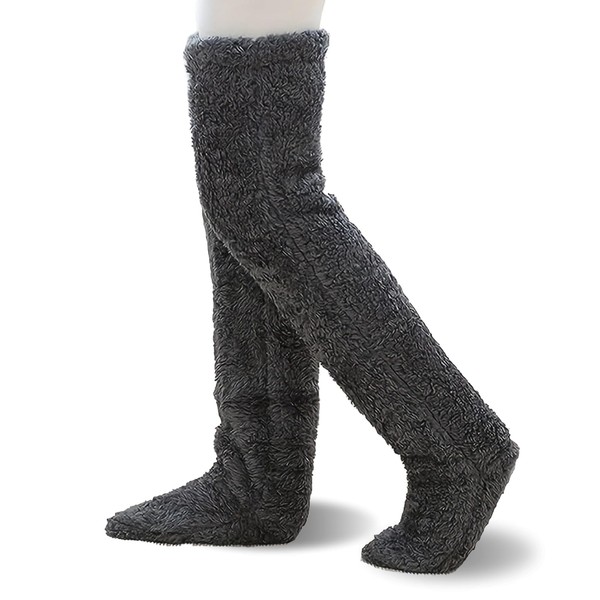MADGININE Long Fluffy Socks, Fluffy Thigh High Socks, Fuzzy Leg