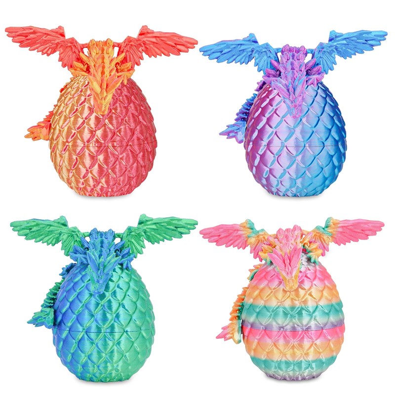 Olee Odee 4PCS Dragon Eggs with Mini Dragon Inside 3D