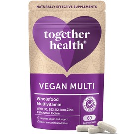 Vegan Multi VIT & Mineral – Together Health – Supports Vegan & Vegetarian Diets – Whole Food Nutrients – Vegan Friendly – Made in The UK – 60 Vegetable Capsules