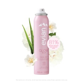 Evian Glow Facial Mist - Boost Radiance - Nourish Skin - Enhance Makeup - Organic - All Skin Types - French Alps Skincare