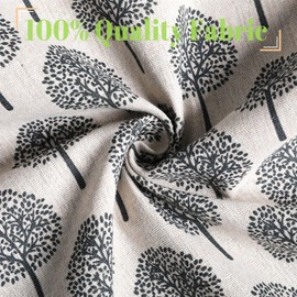 Moslovstar Fortune Tree Tier Curtain 1 Panel Vintage Style Cotton Linen Half Curtain for Kitchen Cafe Elegant Floral Lace Hem 56" W x 39.3" L Beige