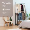IRIS USA Clothes Rack, Portable Double-Rod Height Adjustable with Lockable