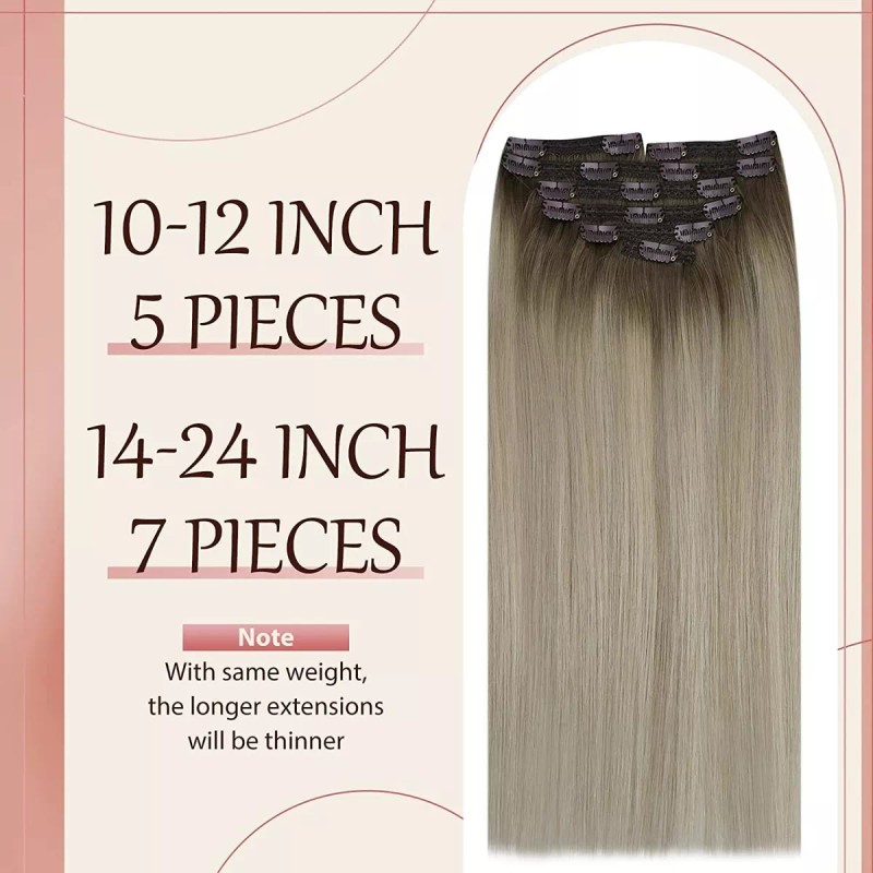 sunny hair Extensiones Cabello 14in Rubio Ceniza Ombre Rubio Bril