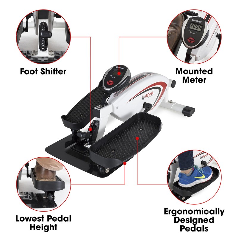 FitDesk Mini Elliptical Machine, Compact Under Desk Cycle for Home