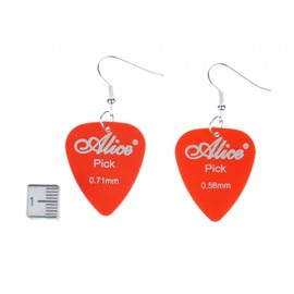 Miniblings Guitar Plectrum / Plectrum / Guitar / Guitar / Strap Orange Handmade Fashion Jewellery I Earrings Silver-Plated, Cotton