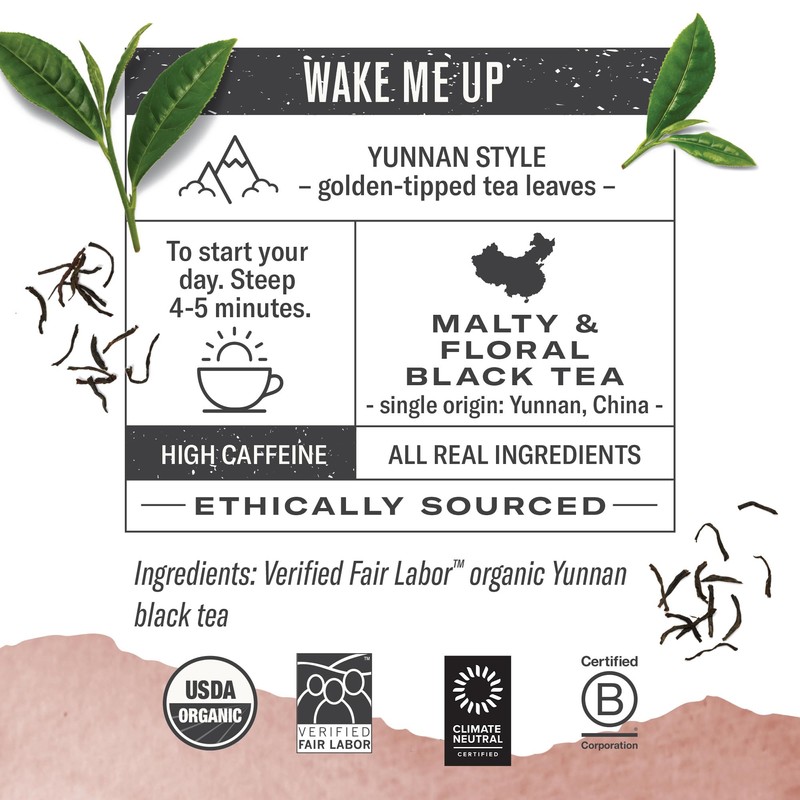 Numi Organic Chinese Breakfast Tea, 18 Tea Bags, Full Bodied