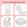 NEKSUNBAK NEKSUNBAK 100-Pack 4X4X2 Elegant White Bakery Boxes - Treat/Cookie/Truffle