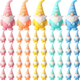 DoubleFill 50 Pcs Resin Mini Gnome Figures Easter Tiny Gnomes Figurines Easter Egg Stuffers Gifts Egg Little Statues to Hide and Seek Mini Fairy Figurines for Hunt Party Gifts