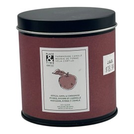 Place & Time Candle Apples, Oats & Cinnamon Farmhouse Soy Blend in Tin 12 Oz