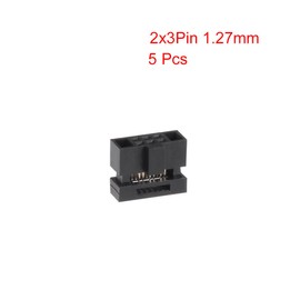 Sourcingmap 5Pcs 2x3Pin 1.27mm Pitch Double Rows Straight Connector IDC FC Ejector Header