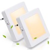 Aigostar Pack of 2 Night Light Socket with Twilight Sensor,
