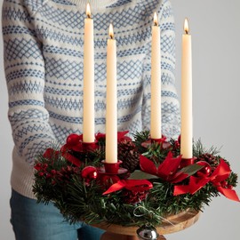 16 Packs Beeswax Taper Candles White, 9 Inch Long Beeswax Candle Sticks - 10 Hour Burn Time - Smokeless & Dripless Natural Taper Candles for Table Decor, Unscented Bee Wax Tapered Candle