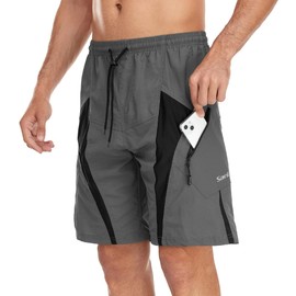 Santic Men's 4D Padded Bikes Shorts Loose Comfort Breathable Fitting Mountain Bike Shorts Grey