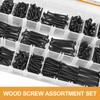 VIGRUE 425PCS #6#8 Black Wood Screw Set, Black Oxide 304