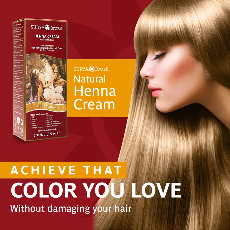 Surya Brasil Henna Cream, Light Blonde, 2.37 Fluid Ounce