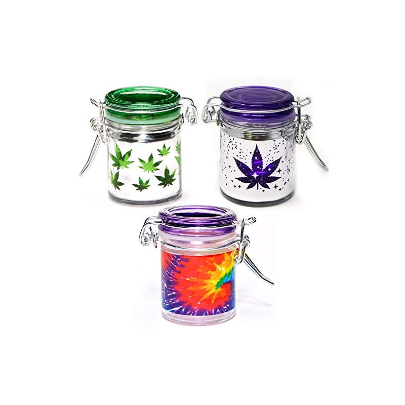 Airtight Glass Mini Storage Jar Set of 3 - Green