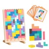 runpeak Holzpuzzle Tetris - Montessori Tetris holzspiel, 3D Holz Sensorik
