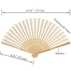 SL crafts 50pcs Imitated Silk Hand Fan Silk Fabric Bamboo