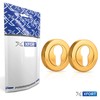 XFORT® 2 Pack Euro Escutcheons Polished Brass, Escutcheon Keyhole Cover,