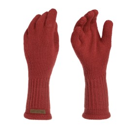 KNIT FACTORY - Lana Gloves - Knitted Gloves for Winter - Wool Hand Warmers - High Quality, baked apple, Unit size