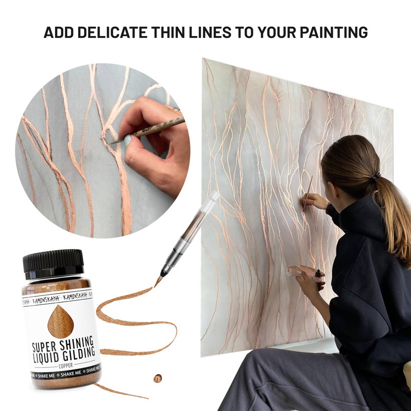 KAMENSKAYA Liquid White Gold Leaf Paint: Alcohol Based Fast Drying
