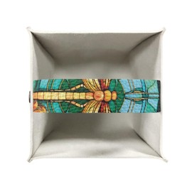 DISNIMO Dragonfly Tissue Box Cover for Home Decor Leather Square Tissue Box Holder for Bathroom,Bedroom,Living Room Office Leather Tissue Cover Cube Tissue Holder Organizer Dispenser