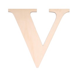 12 Inch Wooden Letter, Wood Letters for Wall Decor, 1/5 INCH Blank Unfinished Wooden Letters for Home Wall Decor DIY Painting Crafts(Letter V)