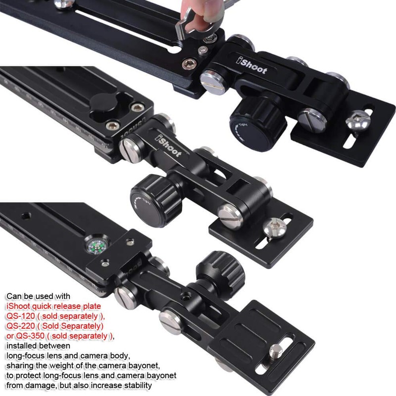 iShoot All-Metal Foldable Telephoto Zoom Lens Bracket, Retractable Long-Focus Lens