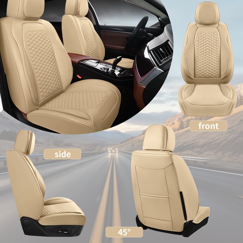 truckerset Car Seat Covers Full Set, Leather Seat Covers for