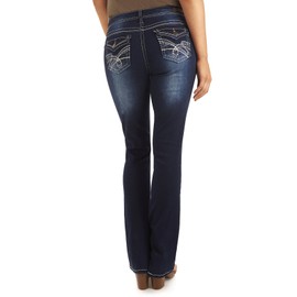 WallFlower Women's Legendary Bootcut Mid-Rise Insta Stretch Juniors Jeans (Standard and Plus), Amy, 11 Long