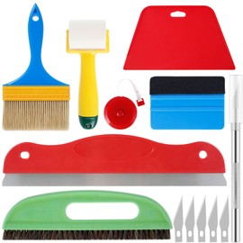 Beenle-Icey Wallpaper Tool Kit DIY Craft Wallpaper Paste Kit Wallpaper Hanging Tools with Brush Seam Roller Trimming Tool Felt Squeegee, Smoothing Tool for Car Vinyl Wrap Window Film