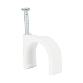 Tubing Clamp with Nail - Size : 1/4" - Color : White - Pack Of 25
