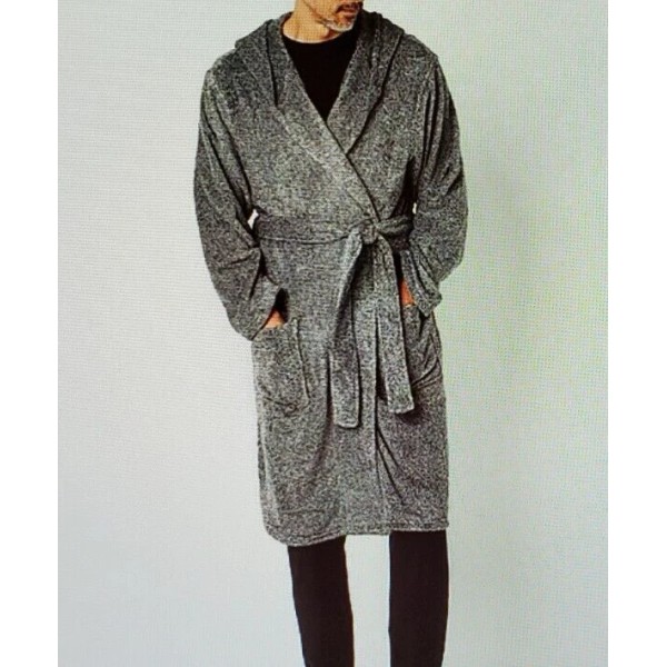 St. John's Bay Robe: St Johns Bay Plush Hooded Gray