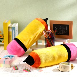 DoubleFill 2 Pcs Cute Pencil Pillow Classroom Plush Large Throw Pillow Graduation Teacher Gift Back School Cushion Creative Cute Pencil Plush for Reading Room Sofa Decoration Birthday Party Supplies