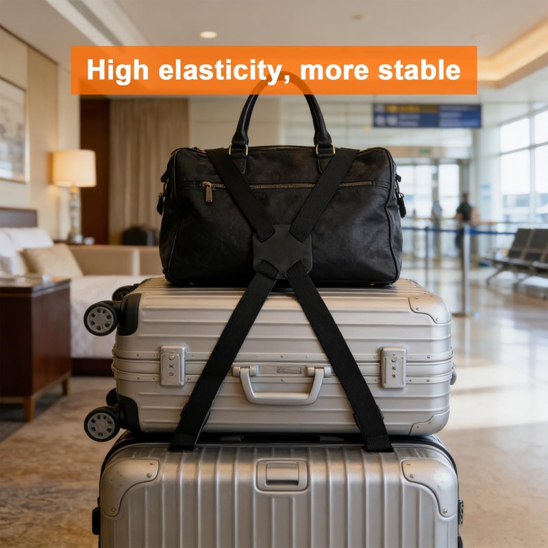 3 Pack Luggage Straps Bungee Cords, Secure Belt with Buckles,
