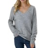 Simple&Opulence Women’s V Neck Sweaters Long Sleeve Ribbed Soft Knit