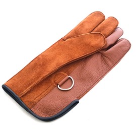 starlingukpk Quality Double Layer Genuine Leather Falconry Short Gloves/Bird Handling Gloves/Pet Gloves. (Large)