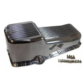 Unbranded 58-79 SBC Small Block Chevy Polish Finn Aluminum Oil Pan Gasket Timing Cover Kit