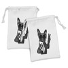 Lunarable Funny Fabric Pouch Set of 2, French Bulldog Taking