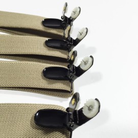 Wesol Distribution 4-Pack DESERT TAN Military Style Super Shirt Stay Garters with the No Slip Clip