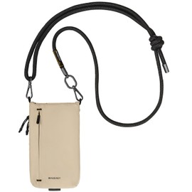 MAGEASY Small Crossbody Bag - Water-Resistant Small Sacoche Bag for Travel & Daily Errands | Fit 6.7" Cellphone, Keys, Earbuds, Passport - Phone Sacoche/Sand Beige