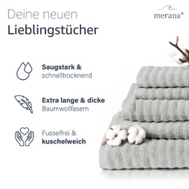 Merana Oslo Guest Towels 30 x 50 cm - 4 x Luxury Guest Towels - Guest Towels Made of 100% Finest Cotton - Cuddly Soft Terry Towelling Towels - Hand Towel Set in Premium Quality