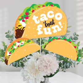 Big Dot of Happiness Taco ‘Bout Fun - Mexican Fiesta Centerpiece Sticks - Table Toppers - Set of 15