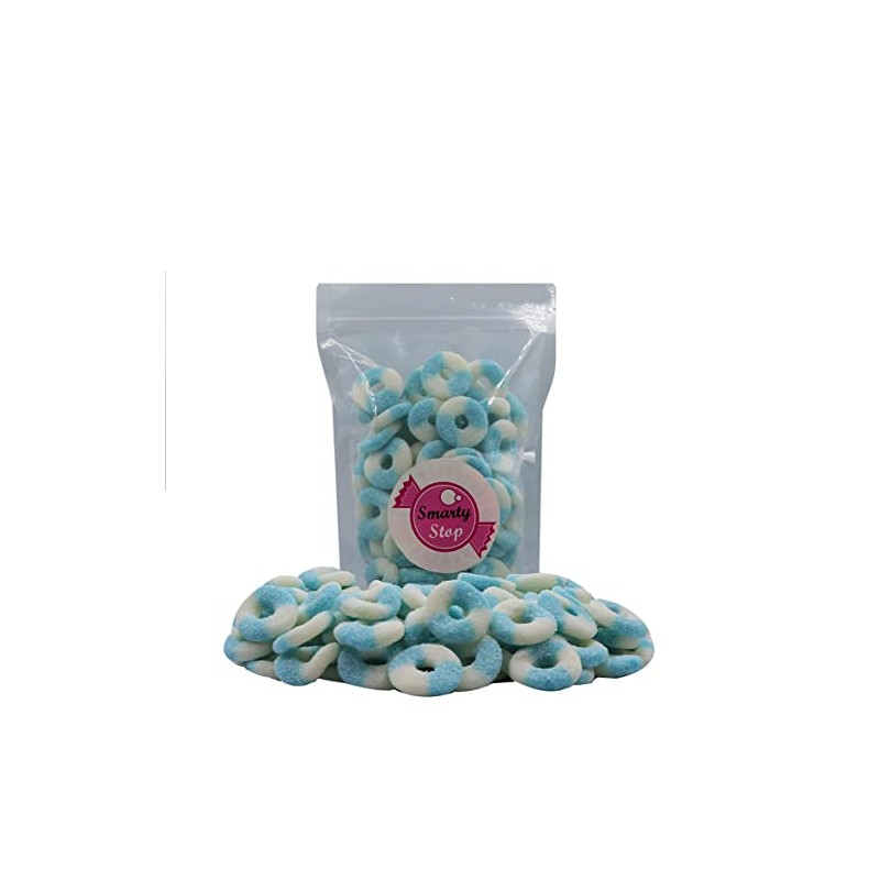 Smarty Stop Mini Sour Gummy Rings Candy GummiRoos (Blue Raspberry,