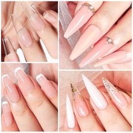 MEET ACROSS Poly Nail Gel 10Pcs Nail Extension Gel Set and Nail Extension Starter Kit for Beginners Nail Art DIY Home Gifts for Women (SET-1, 10pcs)