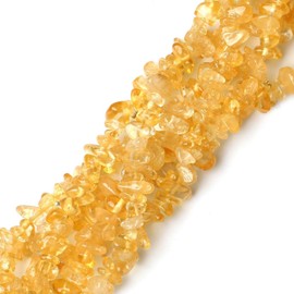 LAIDANLA Citrine 400pcs Natural Chip Stone Beads 5-8mm Healing Crystal Irregular Gemstones Drilled DIY Loose Rocks Bead Crystal for Bracelet Earrings Necklace Jewelry Making Crafting