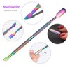 2PCS Cuticle Pusher and Cutter, Stainless Steel Dual Head Cuticle